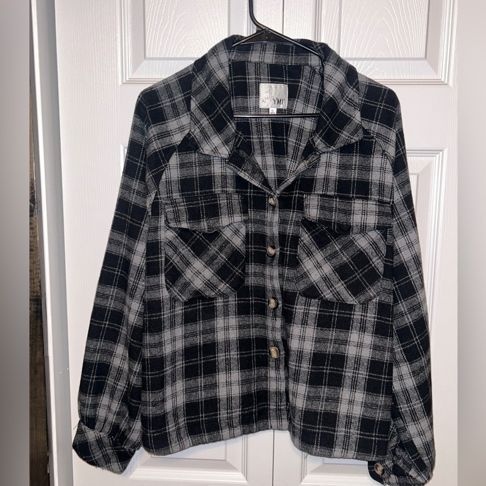 YMI‎ Coat Flannel Black & Gray XL